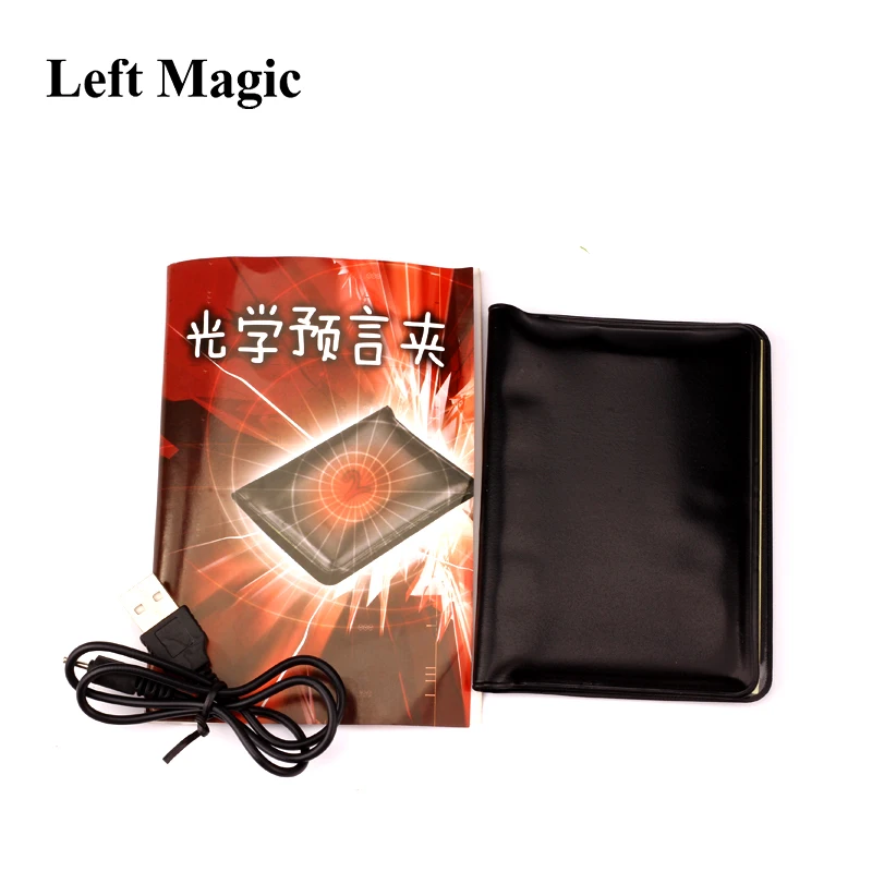 Light Prediction Holder (Charged Version) - Magic Tricks Optical Prediction Wallet Magic Props Close Up Magic Mentalism Comedy