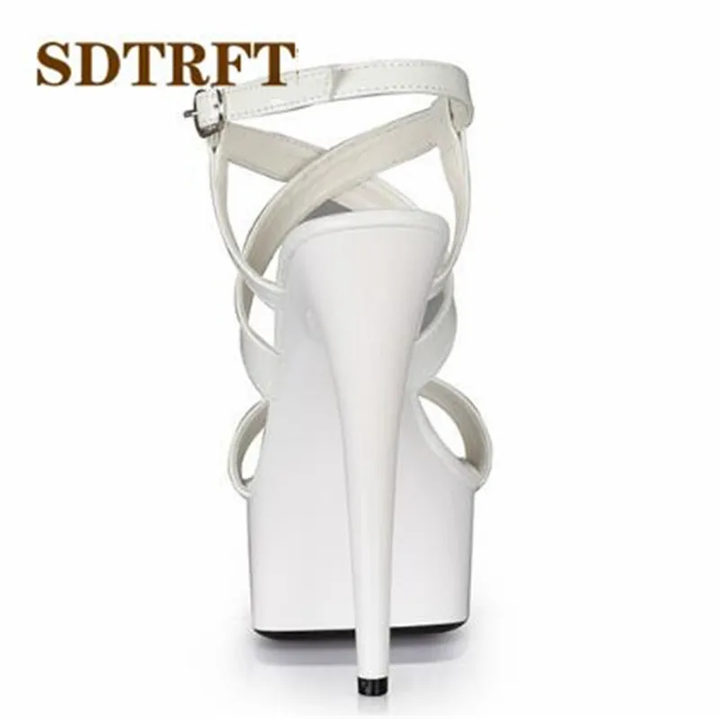 SDTRFT Plus:34-45 46 SUMMER 2021 Stilettos zapatos mujer Ankle-Wrap sandals 15cm thin heels platform shoes woman wedding pumps