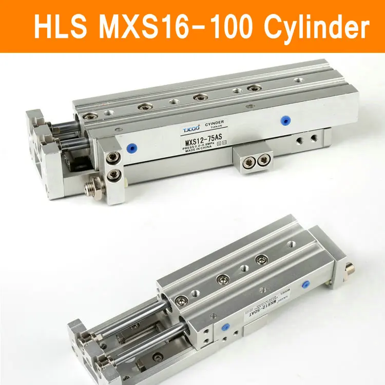 

HLS MXS16-100 SMC Type MXS series Cylinder MXS16-100A 100AS 100AT 100B Air Slide Table Double Acting 16mm Bore 100mm Stroke