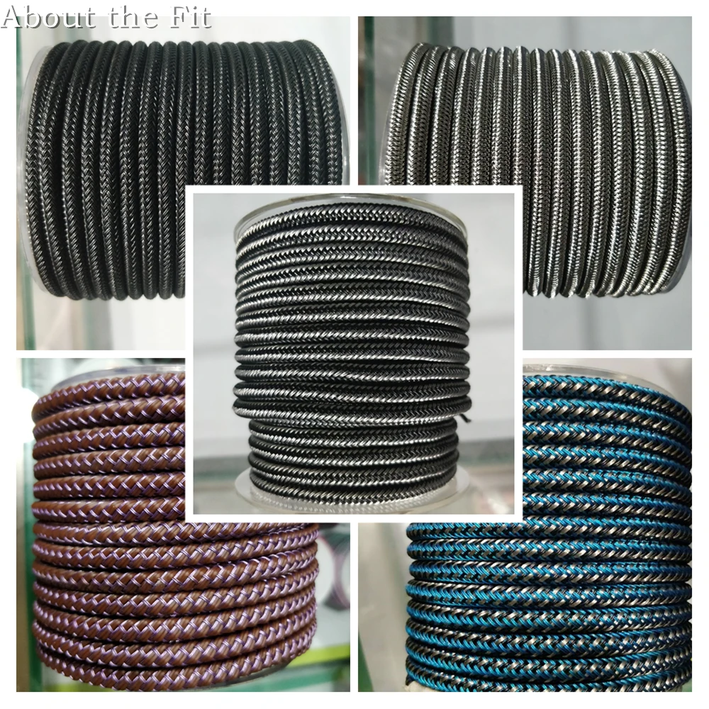 

About the Fit 6mm 1M Braided Steel Wire/Leather/Rubber Jewelry Accessories Metal Rope Mesh Bands Woven Cable Craft Collar Making