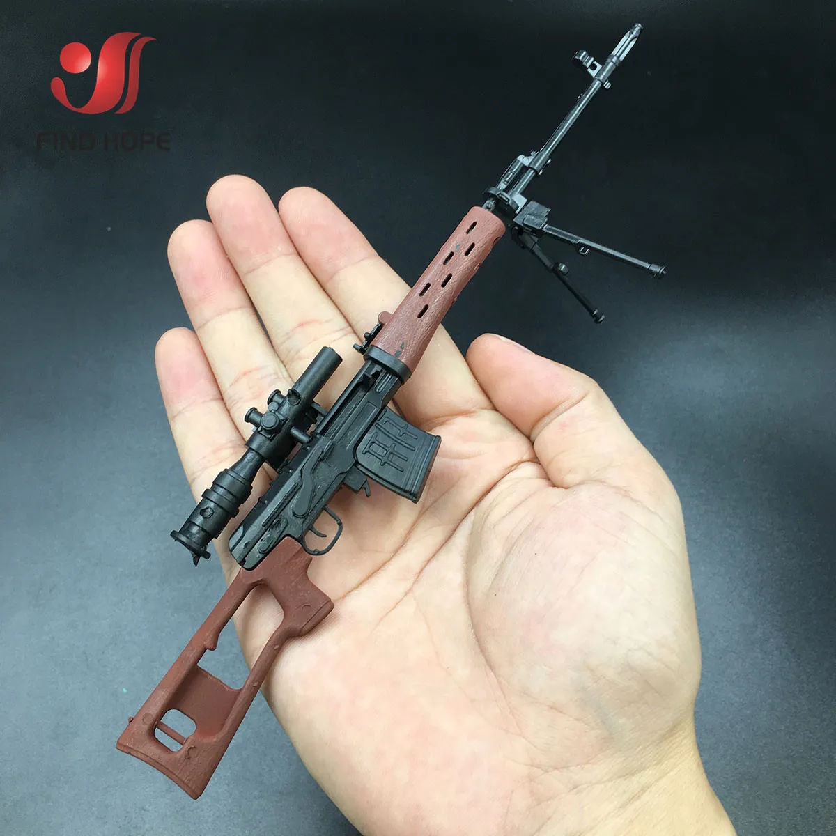 6-teiliges Set 1/6 AWM MK14 DSR PSG-1 SVD TAC Scharfschützengewehr Bausatz Spielzeugwaffenmodell für Actionfiguren – Detail 19