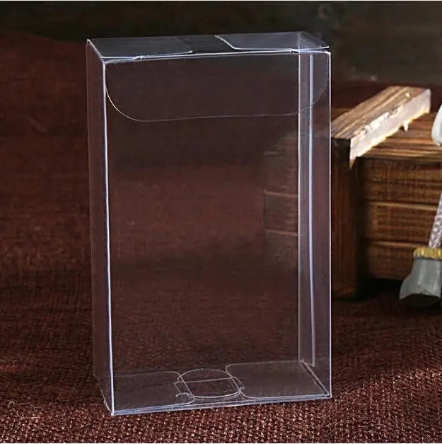 50PCS 3*5*8cm Transparent waterproof Clear PVC boxes Packaging small plastic box storage for food/jewelry/Candy/Gift/cosmetics