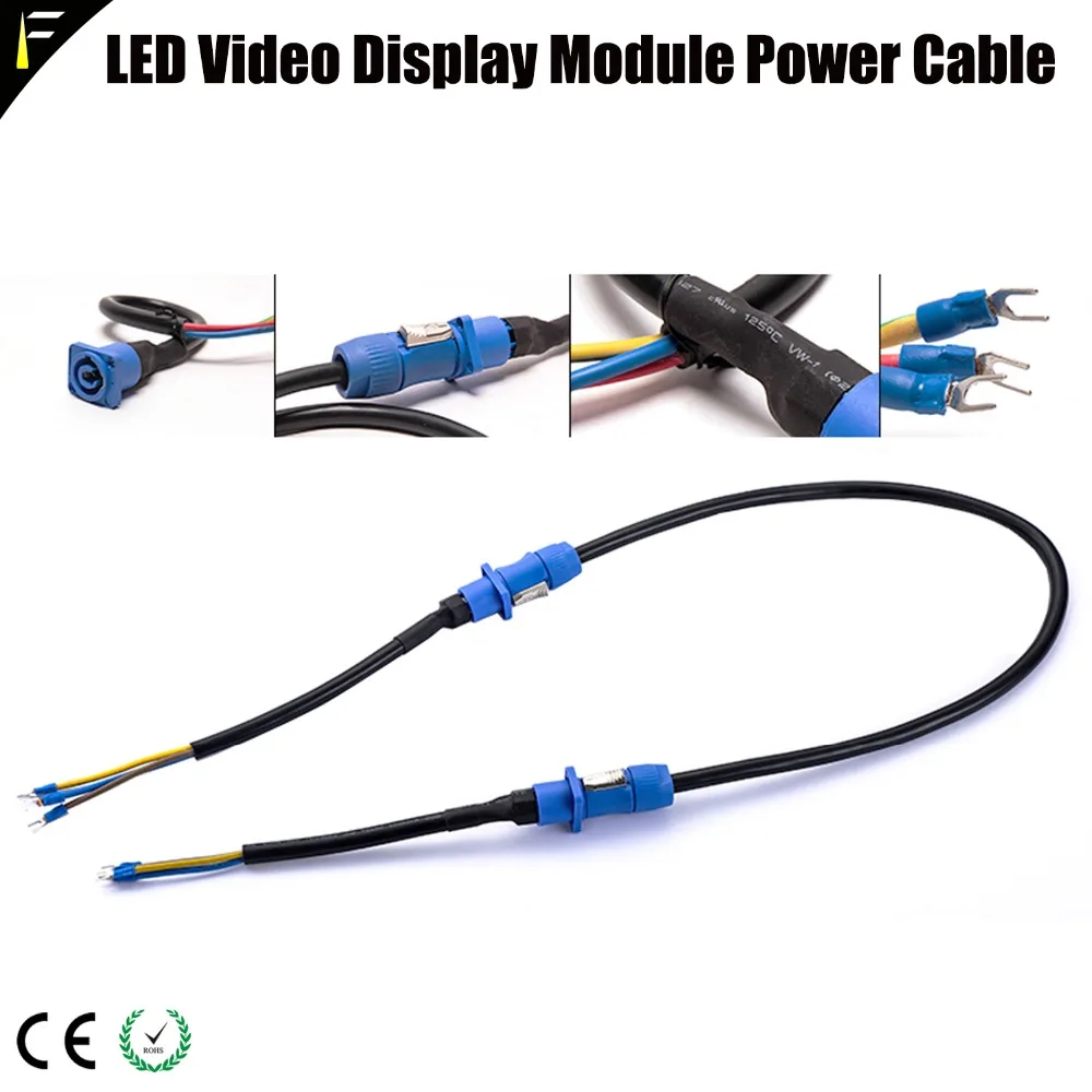 

1 Set RGB LED Display Panel Module Fitting Power Cable Male NC3FCA blue PowerCon Plug with Female Socket 60cm 70cm 80cm