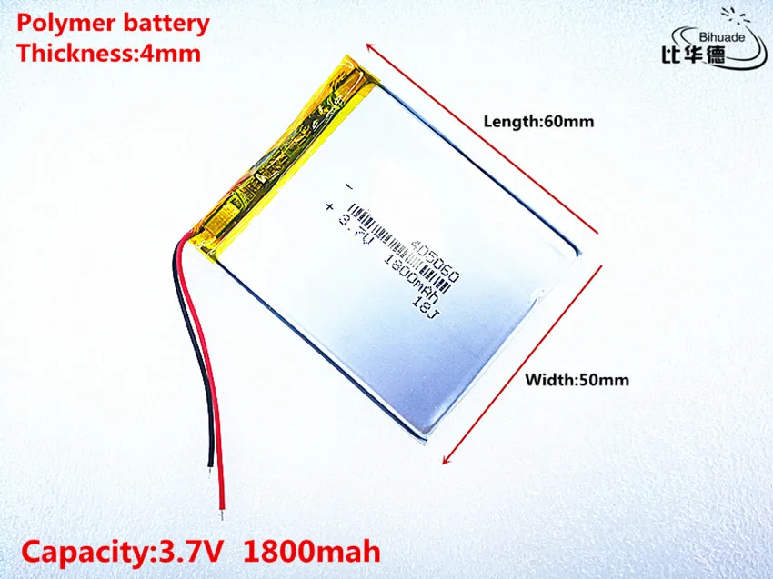 Good Qulity 3.7V,1800mAH,405060 Polymer lithium ion / Li-ion battery for TOY,POWER BANK,GPS,mp3,mp4