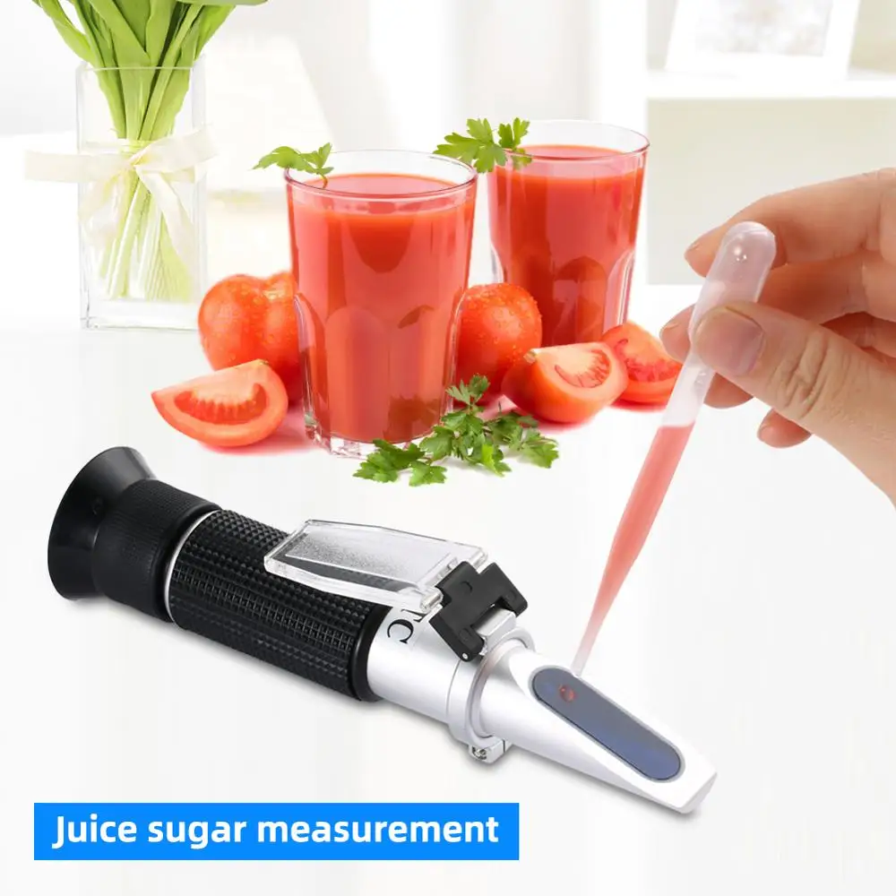 New Shockproof Box Packaging 0-32% Brix Refractometer Brix Meter Beer Handheld Sugar Meter ATC Optical Tester