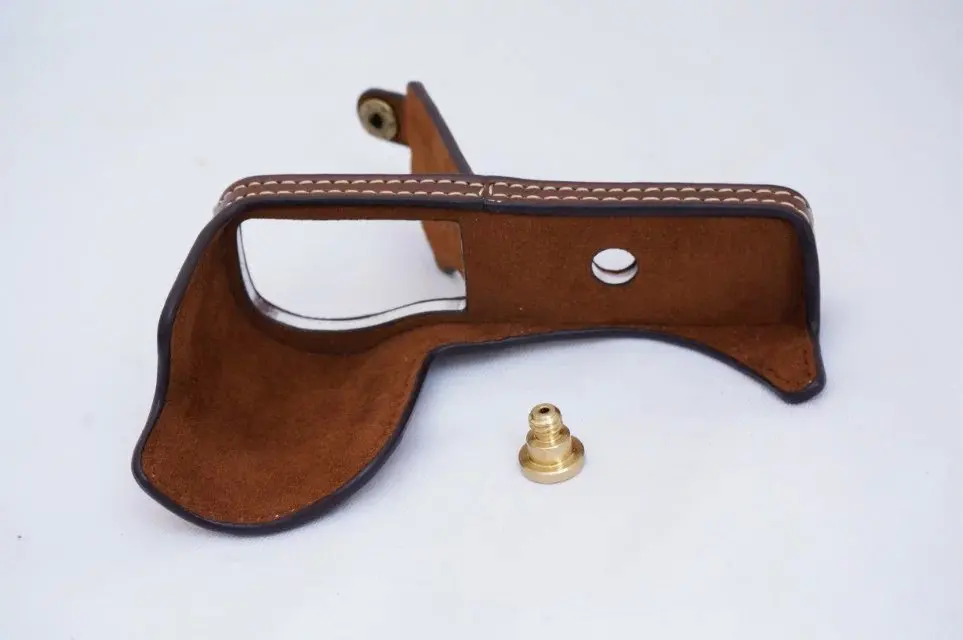 حقيبة كاميرا سفلية من الجلد العتيق لكاميرا Sony A5000 A5100 مع حزام أسود قهوة بني