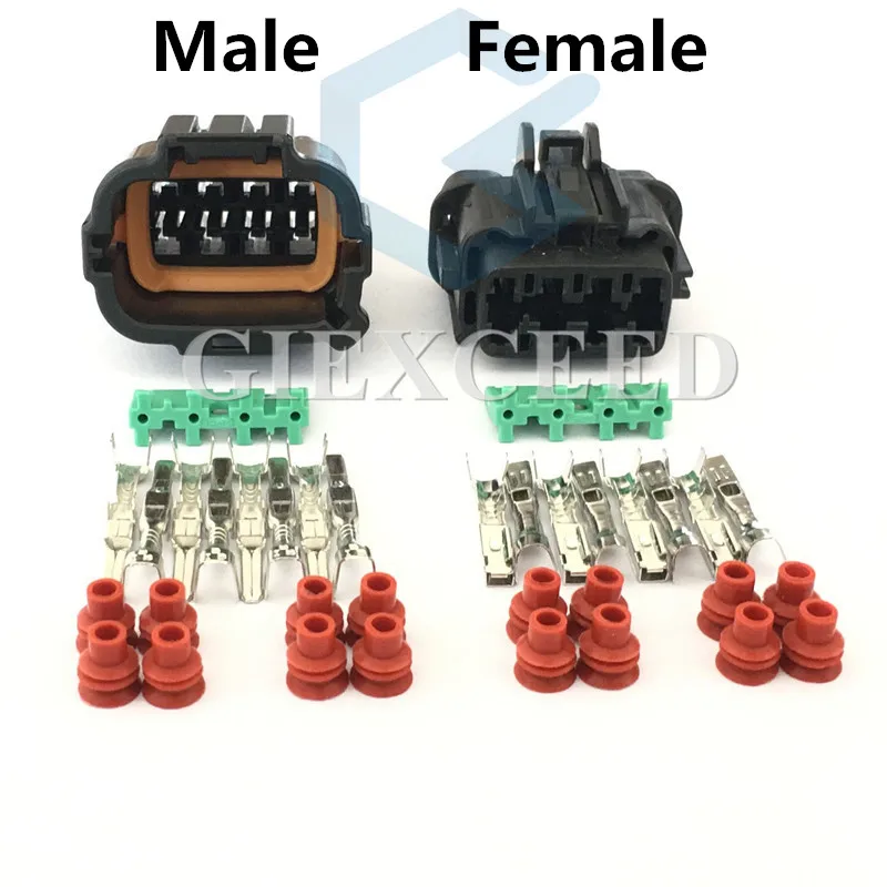 Conector automotivo para Nissan Sylphy Teana, soquete de farol feminino e masculino, montagem AC, 8 pinos, 6185-1177, 6188-0736, 2 conjuntos