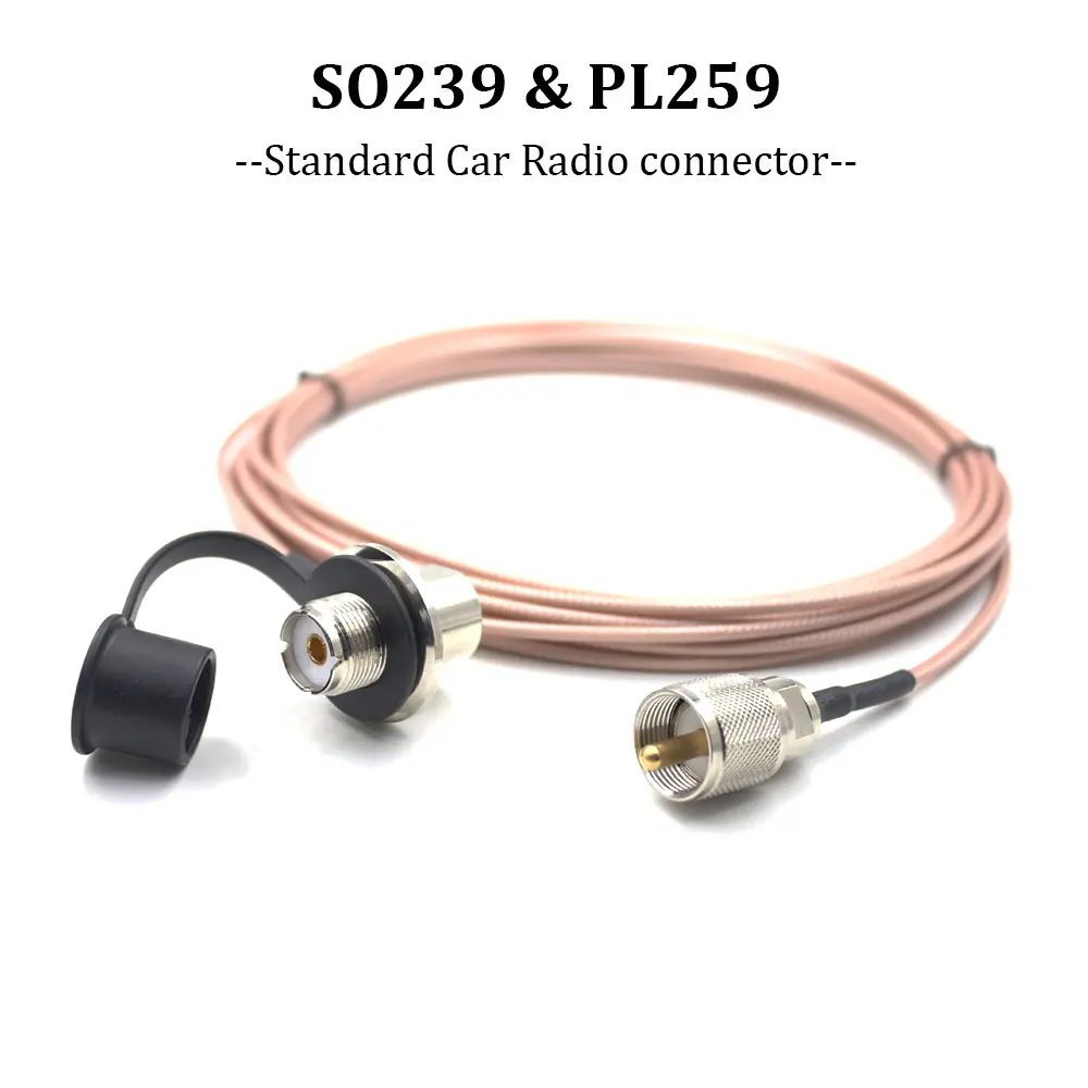 Pink 5 Meter 316 Coaxial Cable UHF/PL-259 Male to Female for QYT KT-8900D TYT TH-9800 Mobile Radio Walkie Talkie Antenna