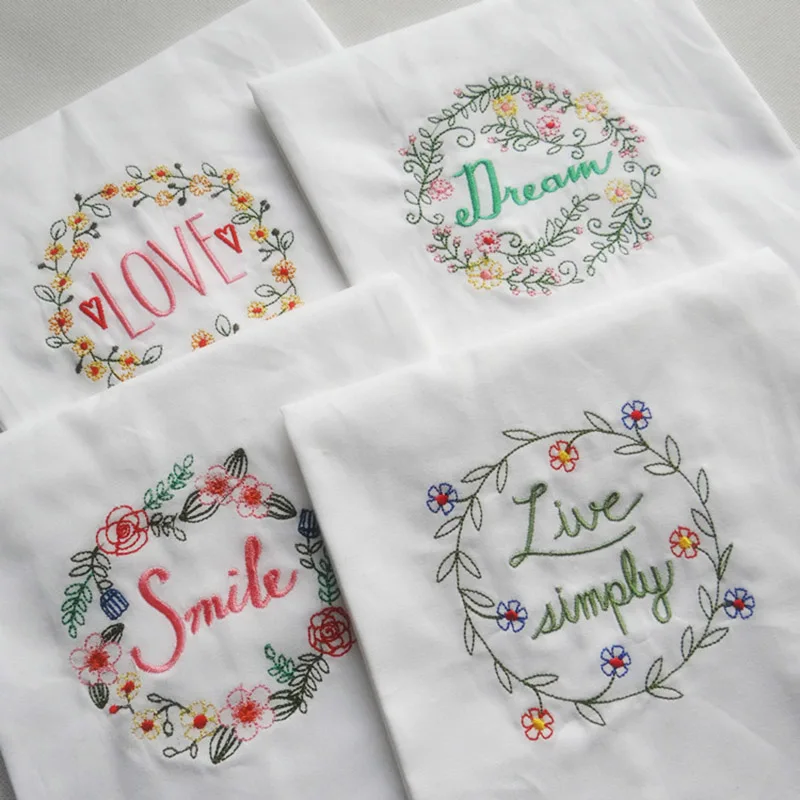 5pcs/lot Cotton Dishtowel Kitchen Towel Dish Towel Cleaning Cloth Tea Towel Embroidered 45x70cm Wedding Table Napkin Placemat