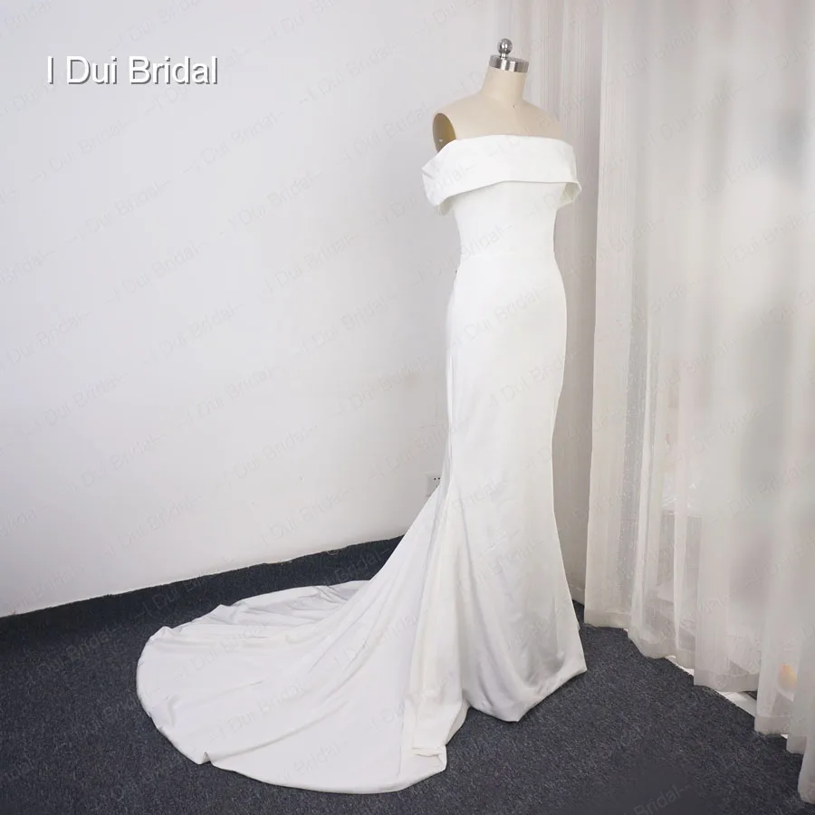 Spandex Mantel Hochzeit Kleid durch Crepe Reine Brautkleid Hohe Qualität Fabrik Gewohnheit Stellen