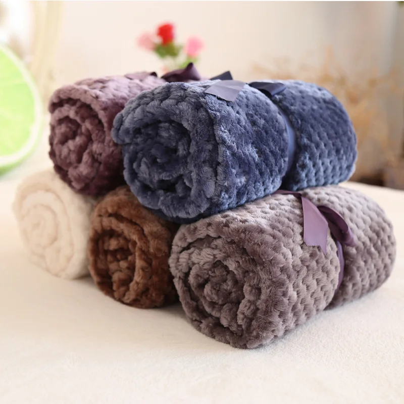 

70*100cm Small Blanket Flannel Fleece Kids Plaids Baby Blanket Towel Travel Office Sofa Mesh Blanket Throw Mantas Para Bedspread