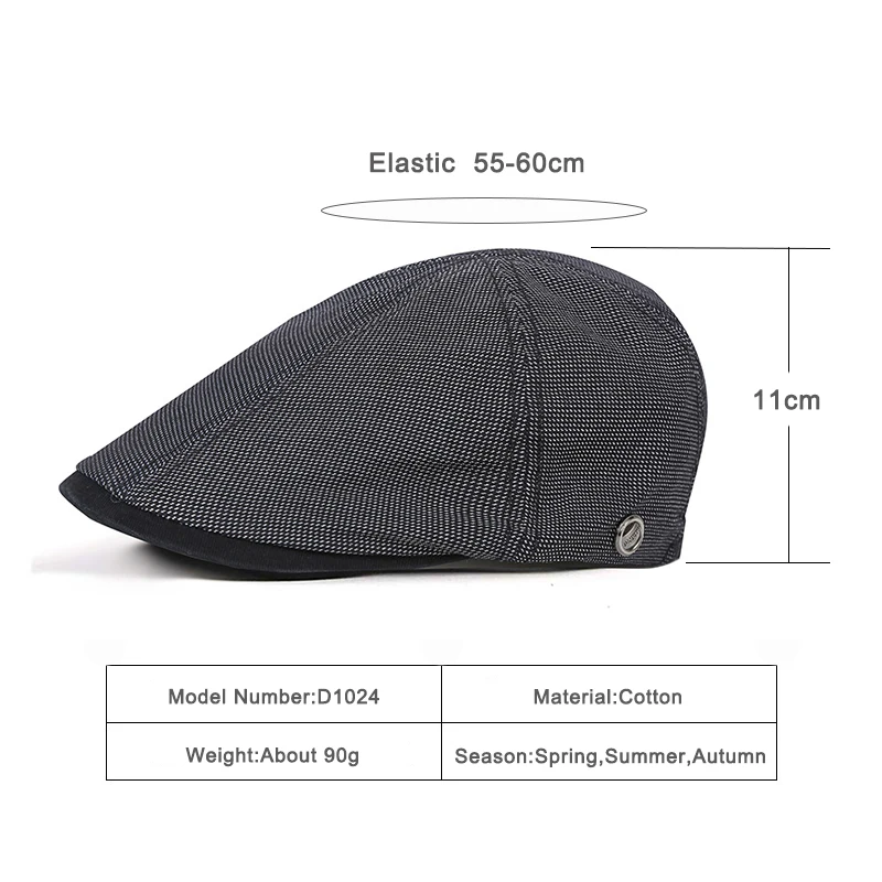 Boinas informales de marca para hombre y mujer, gorros de vendedor de periódicos, gorro plano de hiedra de pico de pato, ajustable, primavera y