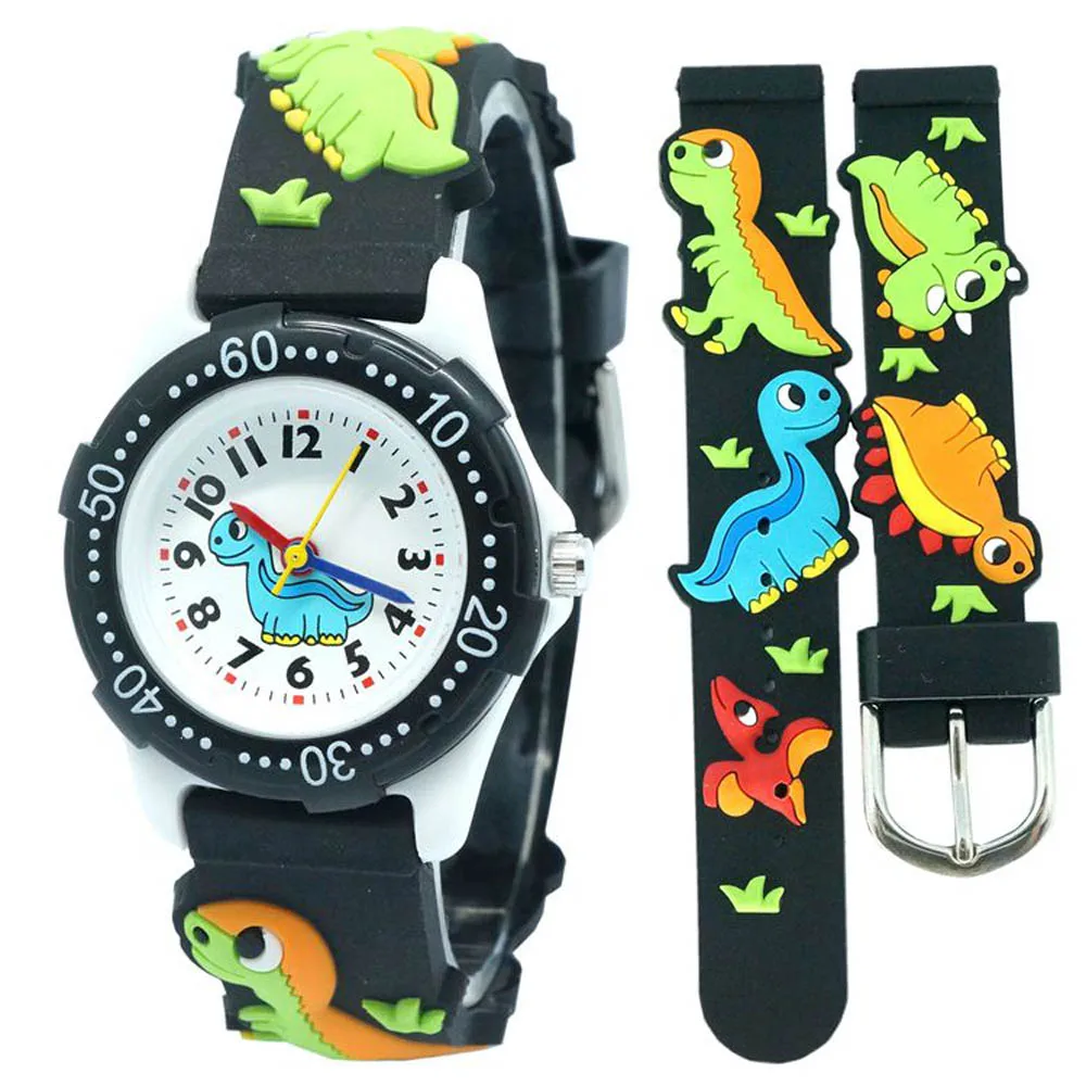 Brand New Hoge Kwaliteit Leuke Dinosaurus Cartoon kinderen kijken meisjes Rubber kinderen horloges jongens Siliconen Quartz Horloge