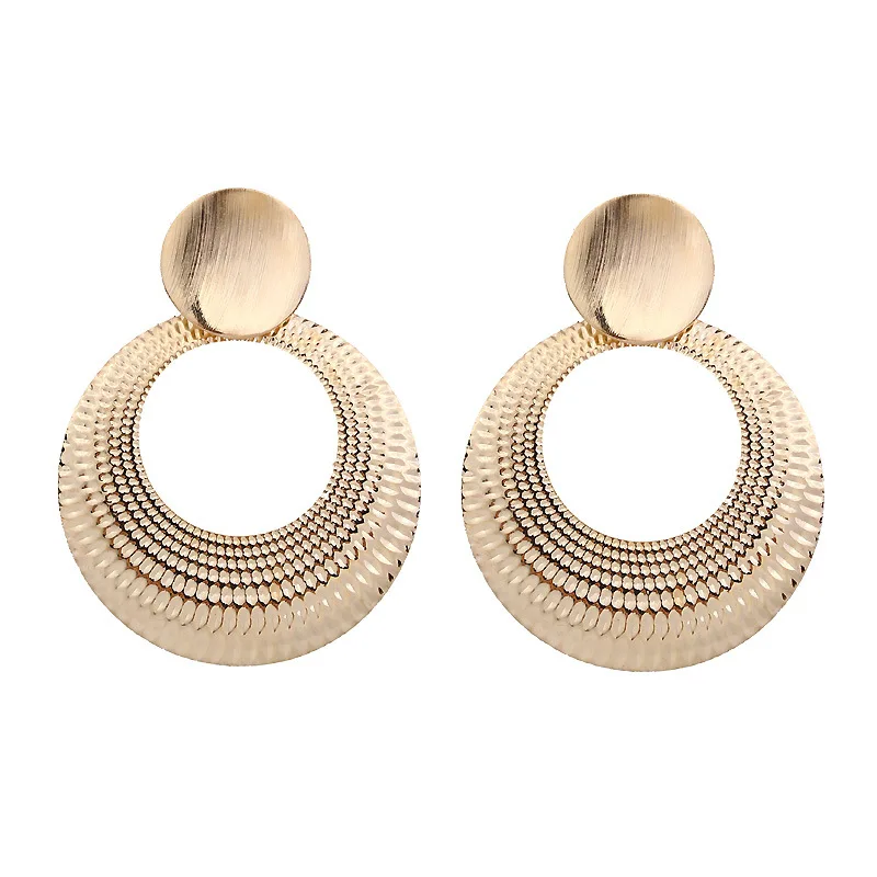 2019 New Personality Simple Fashion Wild Earrings Geometric Round Big Earrings Women\'s Wedding Jewelry Wholesale Vintage Jewelry