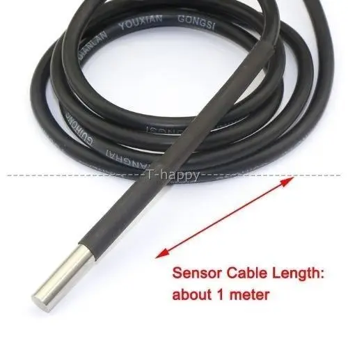 DS18b20 Termometro 0.36 "LED Digital temperatura-55-125 ℃ Sonda di Temperatura 12V 24V