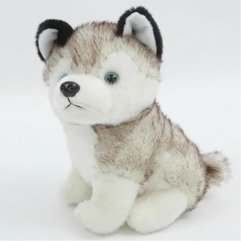 18-22 CM  Cute Stuff Plush Real Life Simulated Husky Dog Doll Action Figure Prop Souvenir Ornament Sofa Desk Car Decorations