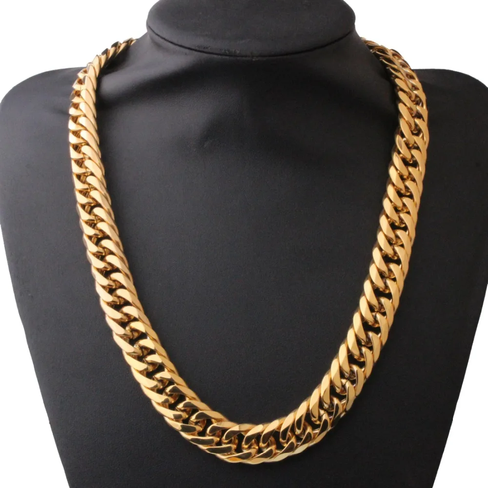 Top Quality Womens Mens Jewelry Set Miami Curb Cuban Link 316L Stainless Steel Hip Hop Gold Silver Color 16mm