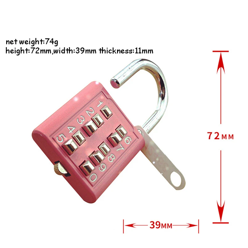 10 Digit Number Button Code Lock Zinc Alloy Password Padlock Outdoor Locker Safety Locks Travel Suitcase Protector Lock