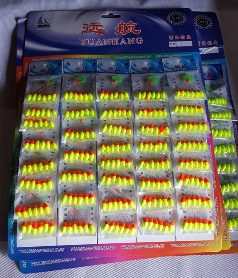 Cor misturada Carpa Pesca Float Acessórios, Acessórios Flutuante Pesca, Grande Médio e Pequeno Tamanho, FU017, 240Pcs, 40Packs