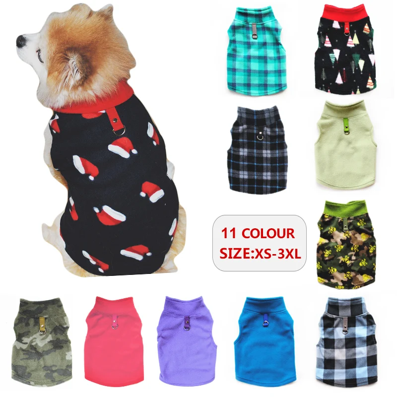 Warm Winter Dog Clothes Fleece Vest for Dog Puppy Fleece Clothing Soft Plaid Costume Doggy Autumn Winter Animal Pet Jacket 40