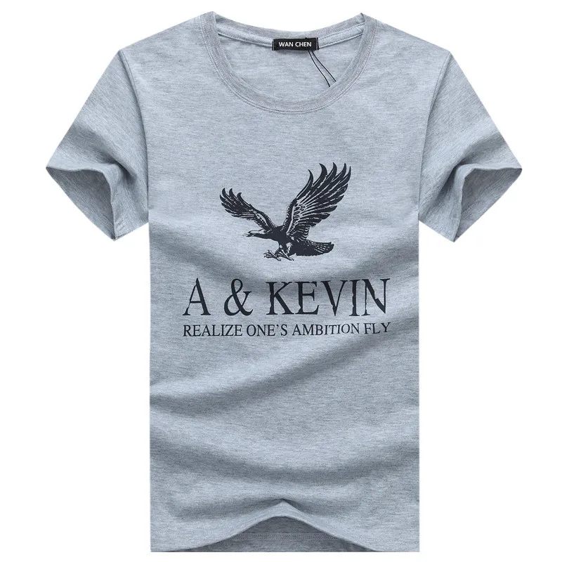 New Pure cotton Short brand T Shirt Men\'s large size T Shirt Slim Fit Fashion Eagle Printed t-shirt men plus Size S -5XL