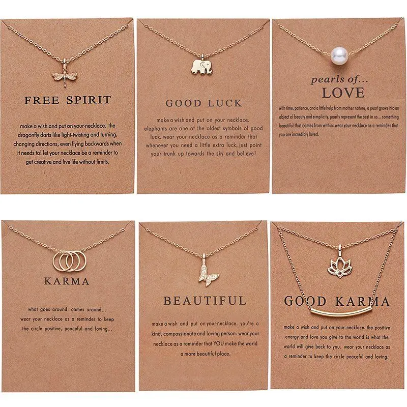 Rinhoo Butterfly Elephant Pearl Of Love Gold-color Pendant Necklaces Clavicle Chains Necklace Fashion Necklace Women Jewelry