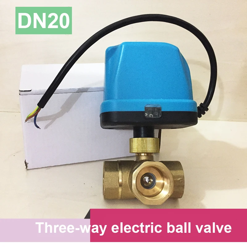 

DN20(G 3/4") three-way electric ball valve with electric actuator, brass motorized ball valve with indicator light