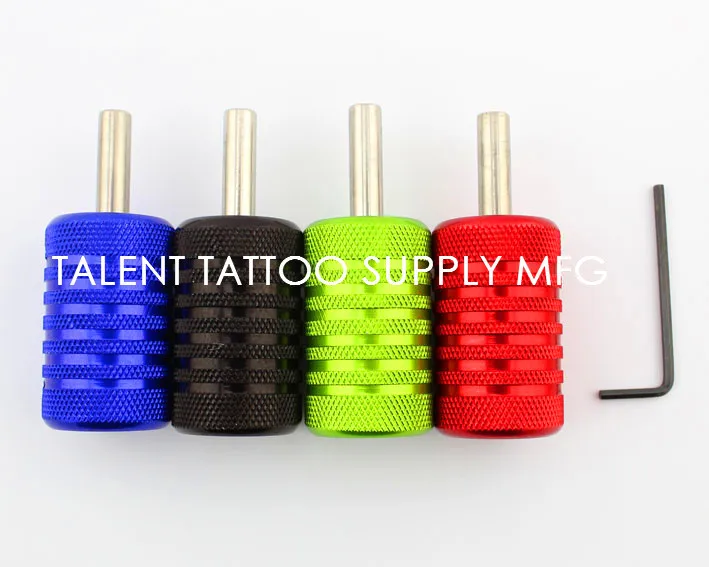 

New Arrival Brand New Aluminum Tattoo Grips 4pcs/LOT 30mm black|blue|green|red for Tattoo Machine