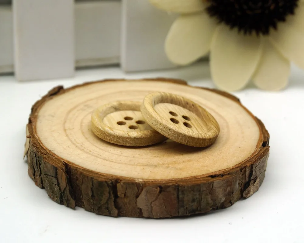 

50PCS/lot 4-Holes 20mm Wooden Buttons DIY Scrapbooking Crafts Sewing Accessories Decorative Buttons