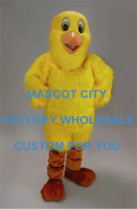 

Good Plush Material Yellow Chick Chicken Mascot Costume Outfit Suit Fancy Dress for Stage Performance Party Carnival SW623