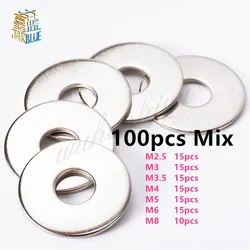 20-100Pcs M2.5 M3 M3.5 M4 M5 M6 M8 DIN9021 GB96 304/A2-70 Stainless Steel Large Size Flat Washer 138