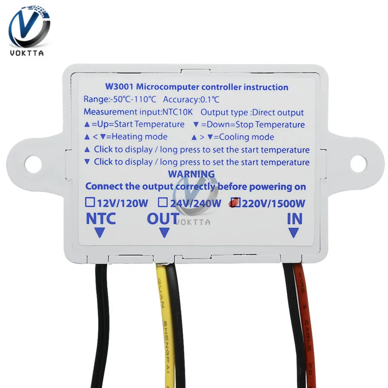 XH-W3001 10A 12V 24V 220V AC Digital LED Temperature Controller Microcomputer Cooling Heating Switch Thermostat Thermoregulator