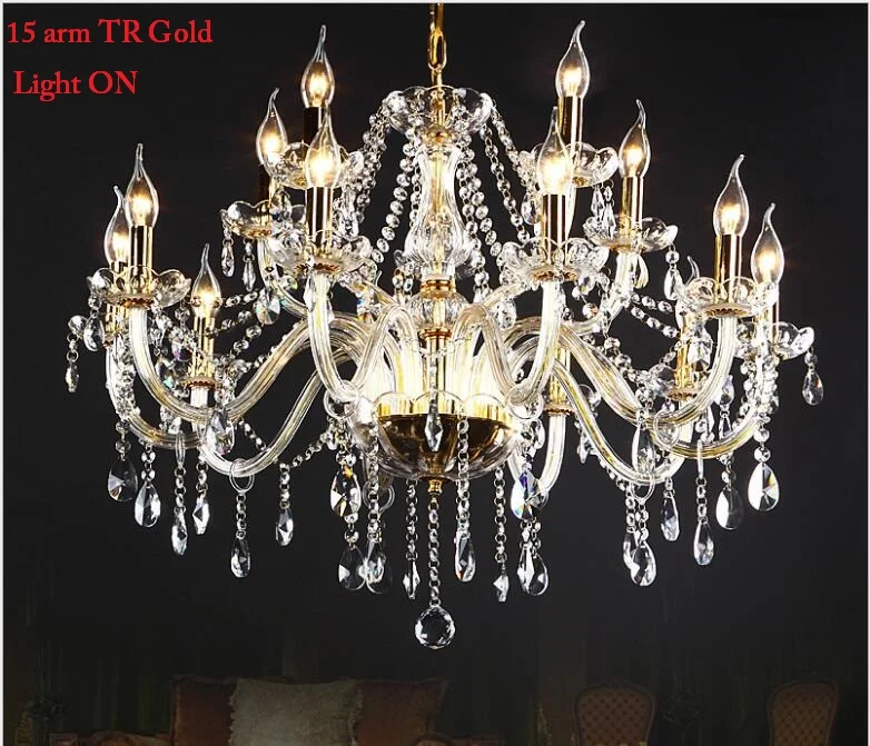 

Modern K9 crystal chandelierLustres de Cristais ceiling e14 gold/silver candle for living room chandeliers home light fixtures