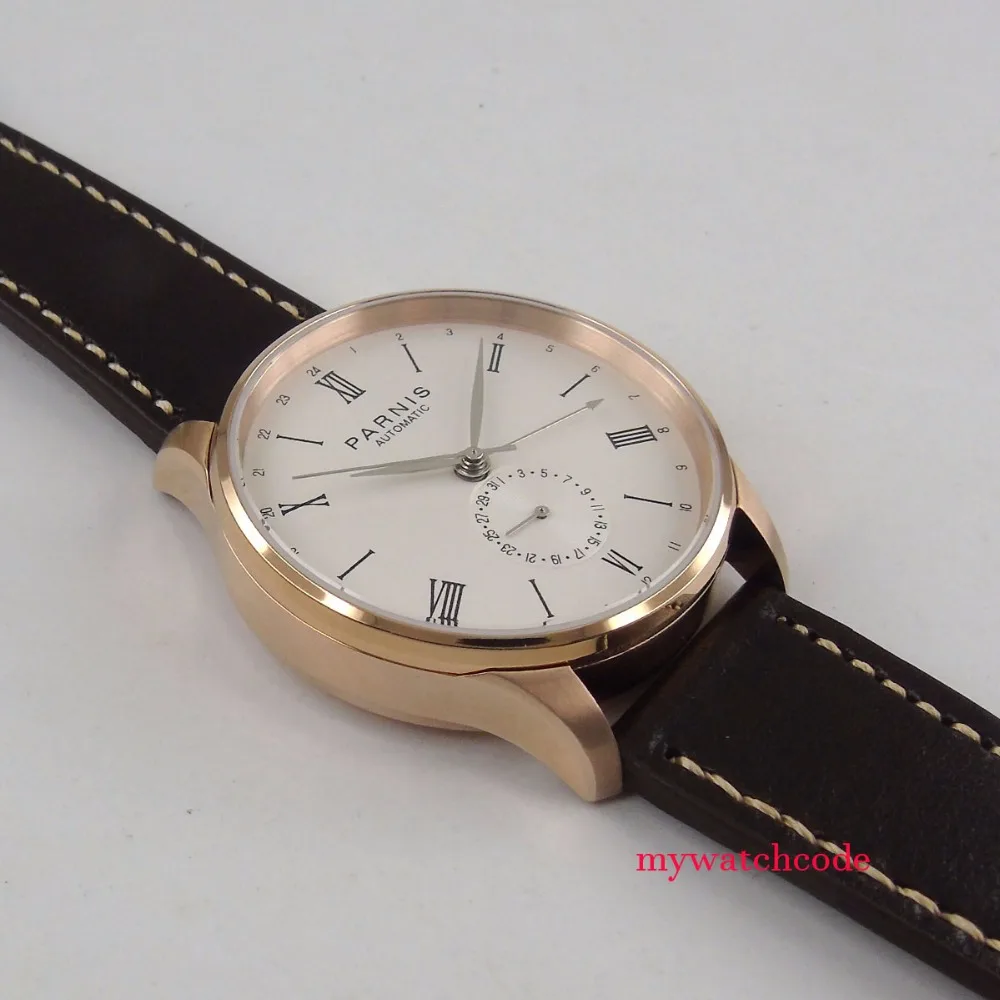 42mm Parnis beige dial 24 Hours ST 1690 Automatic Movement Men\'s Watch