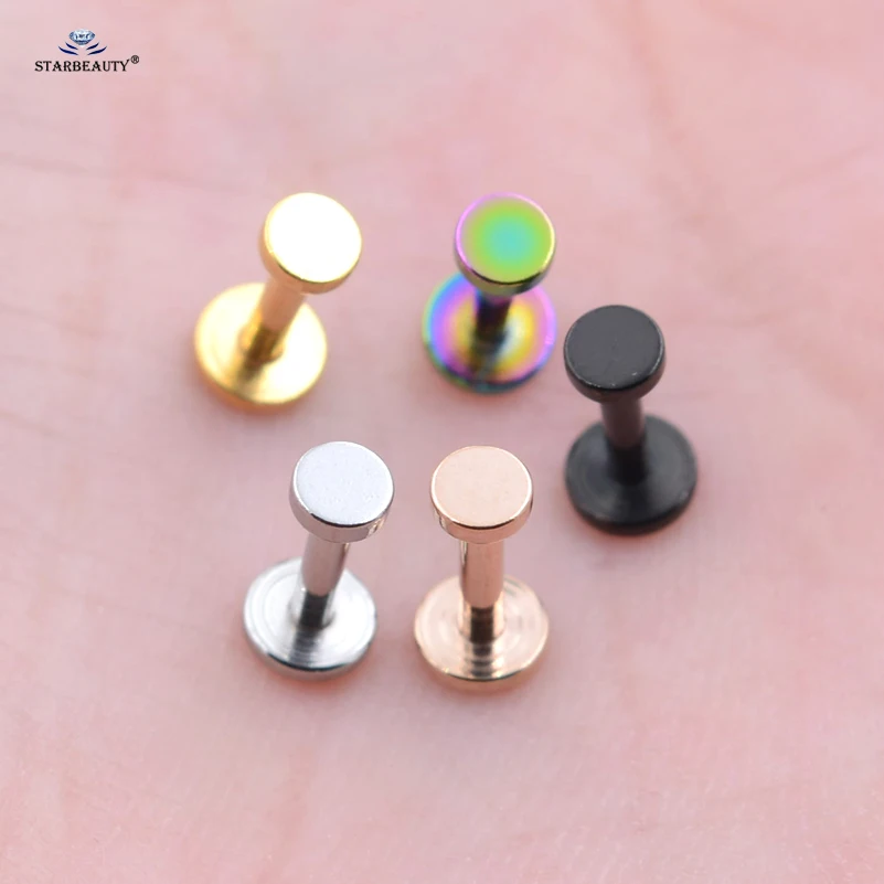 2pcs 1.2x6/8mm Round Nose Piercing Helix Piercing Tragus Piercing Labret Lip Ring Nose Ring Cartilage Earrings Pircing Jewelry