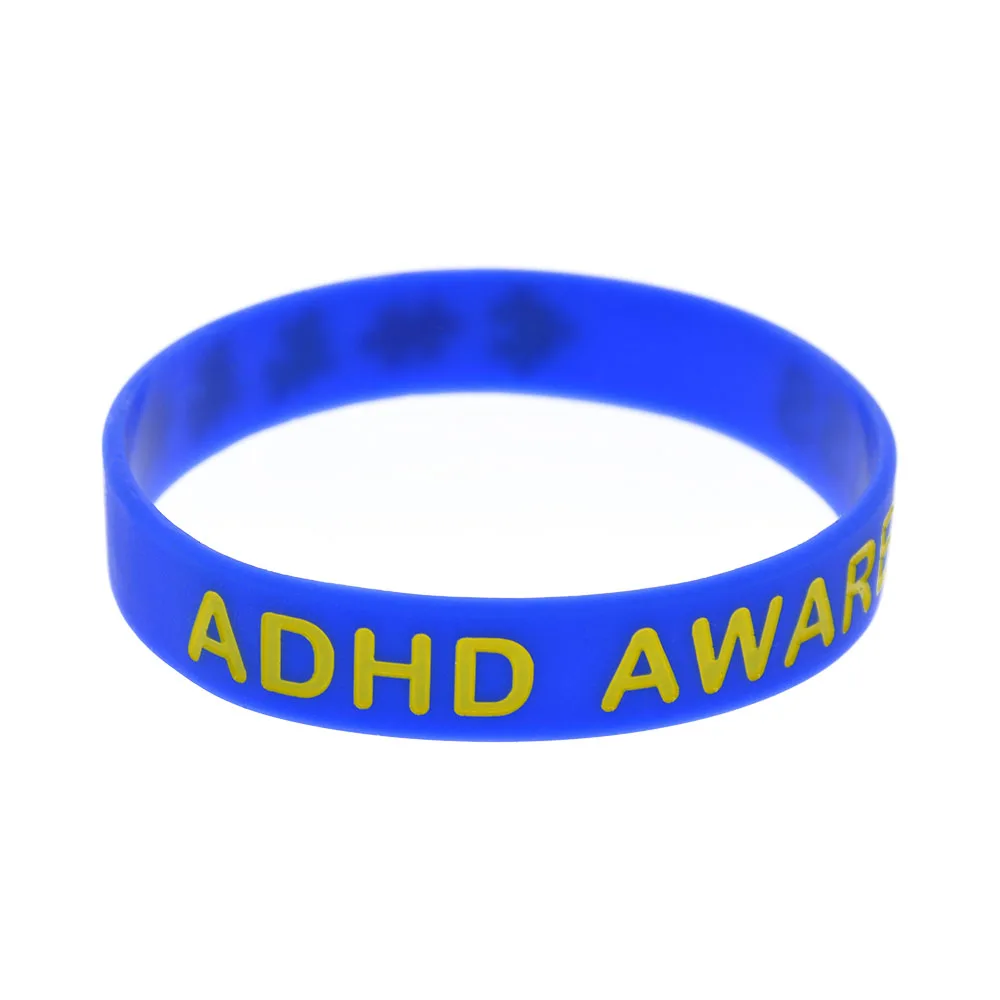 1 Stück/3 Stück ADHS-Bewusstseins-Silikon-Armband, Schmuckgeschenk, Armreif mit Puzzle-Logo-Armband – Detail 5