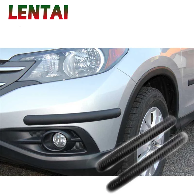 LENTAI Car Carbon Fiber Scratchproof Bumper Strip Universal For Skoda Rapid Fabia Superb VW Passat B6 B5 T5 Renault clio 4 Logan