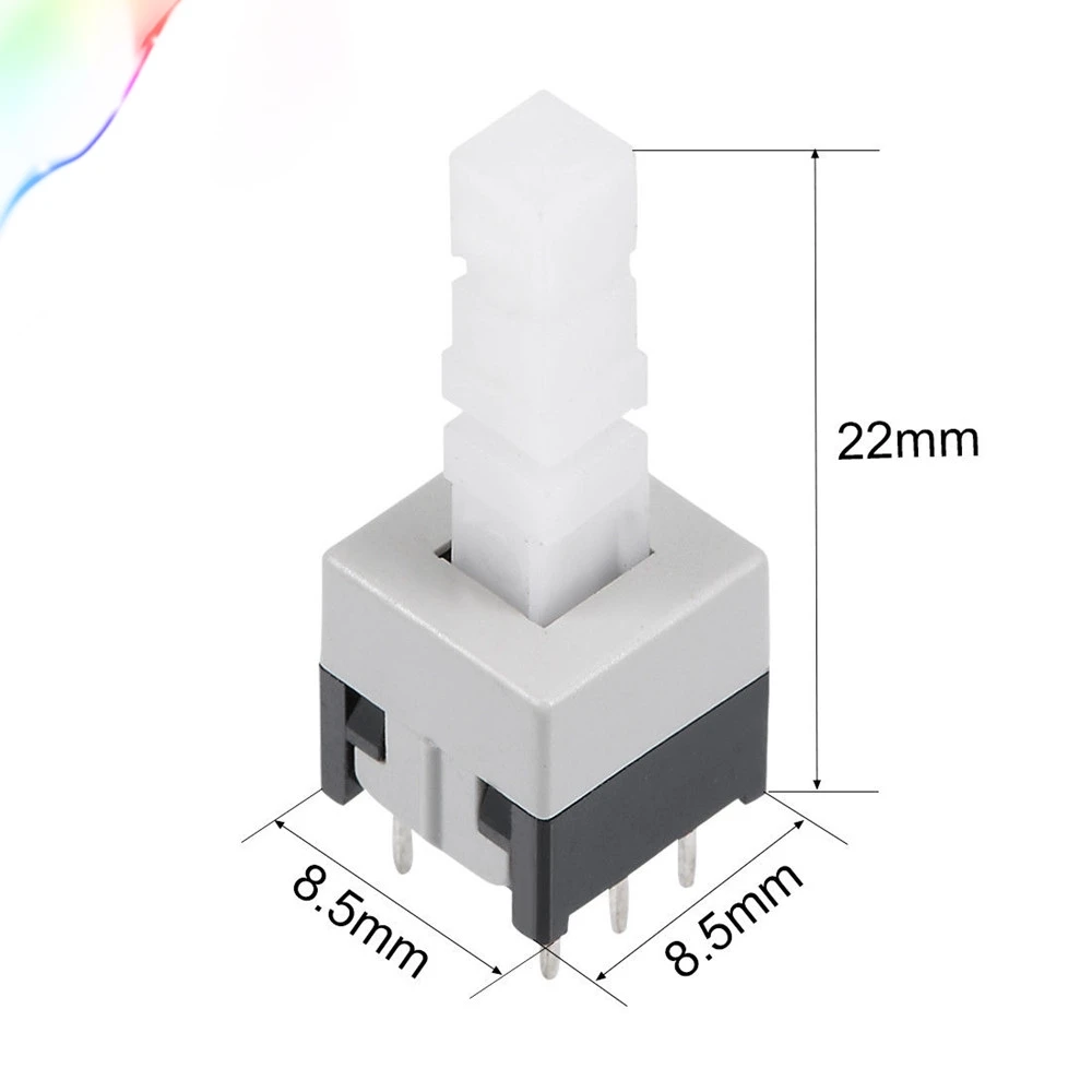 8.5x8.5x22mm PCB DIP Tact Tactile Push Button Switch Latching 6 Pin 10PCS