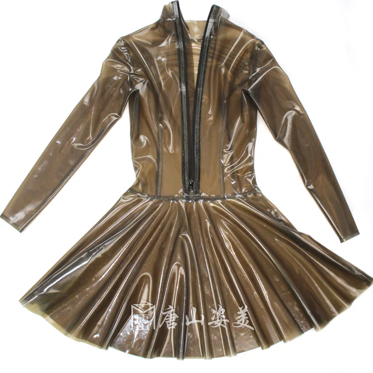 Transparent Latex Dress Sexy Latex dress back zip