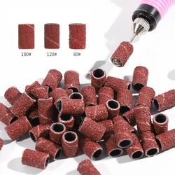 100 pcs/pack Grit Sandpaper Circle For Rotary Nail Drill Bits Polishing Clean Grinding Pedicure Manicure Sanding Accessory Tools