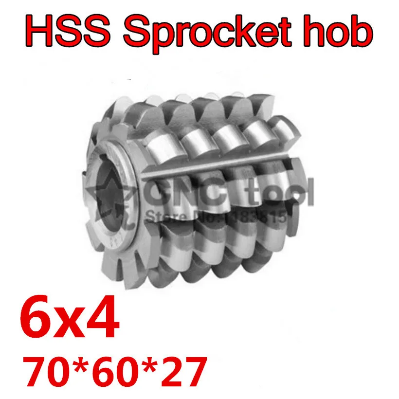 

6x4 High quality HSS-M2 Sprocket hob Gear hob 70x60x27mm Inner hole 1pcs Free shipping