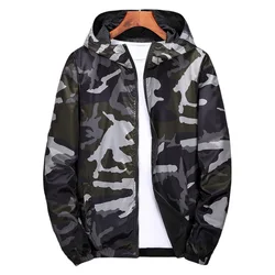 Windbreaker Jackets Men 2025 Military Camouflage Mens Hooded Jackets Coats Both Side Wear Male Zipper Lightweight Bomber Jackets