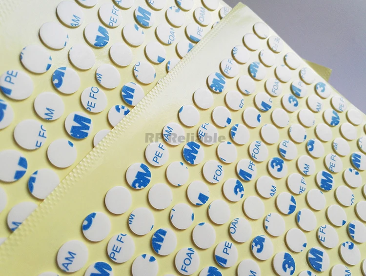 20pcs Diameter =10mm, 1mm thick, 3M Strong Double Adhesive PE Foam Gasket Mounting Sticker for Small Round Shape