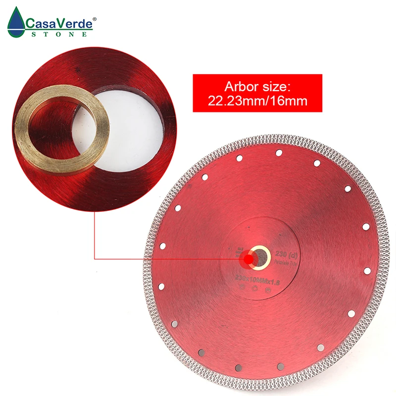 Casaverde DC-SXSB07 9-дюймовый супертонкий алмазный фарфоровый пильный диск 230 мм для резки керамической плитки
