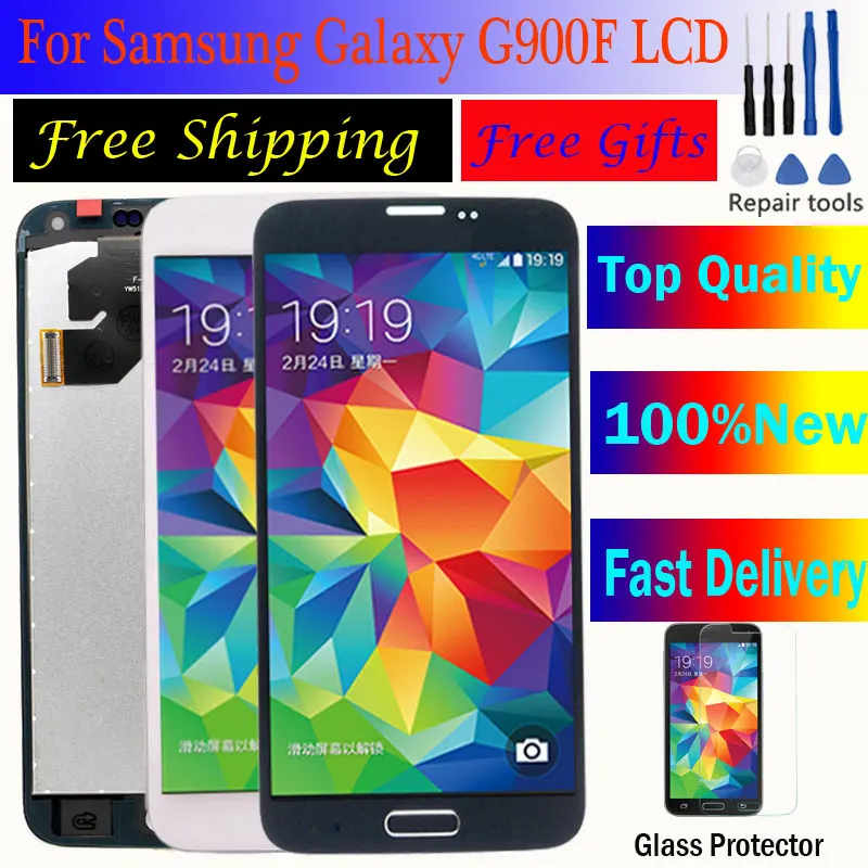 

Digitizer Home Button for galaxy s5 lcd display G900F lcd For SAMSUNG Galaxy S5 LCD G900F G900M G900A G900T Display Touch Screen