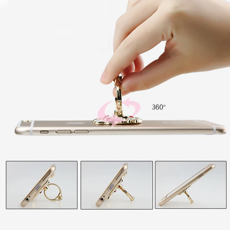 Square grinding Phones Accessories Mobile Phone Case Cute Finger Ring Holder for iphone Samsung Android Mobile Phone Back Cover