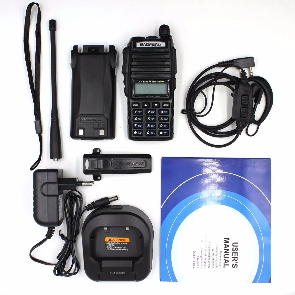 Baofeng Long Range Walkie Talkie, Dual Band VHF 136-174MHz, UHF 400-520MHz, CTDCS Dual Display, rádio em dois sentidos, UV-82, 8W, 5W