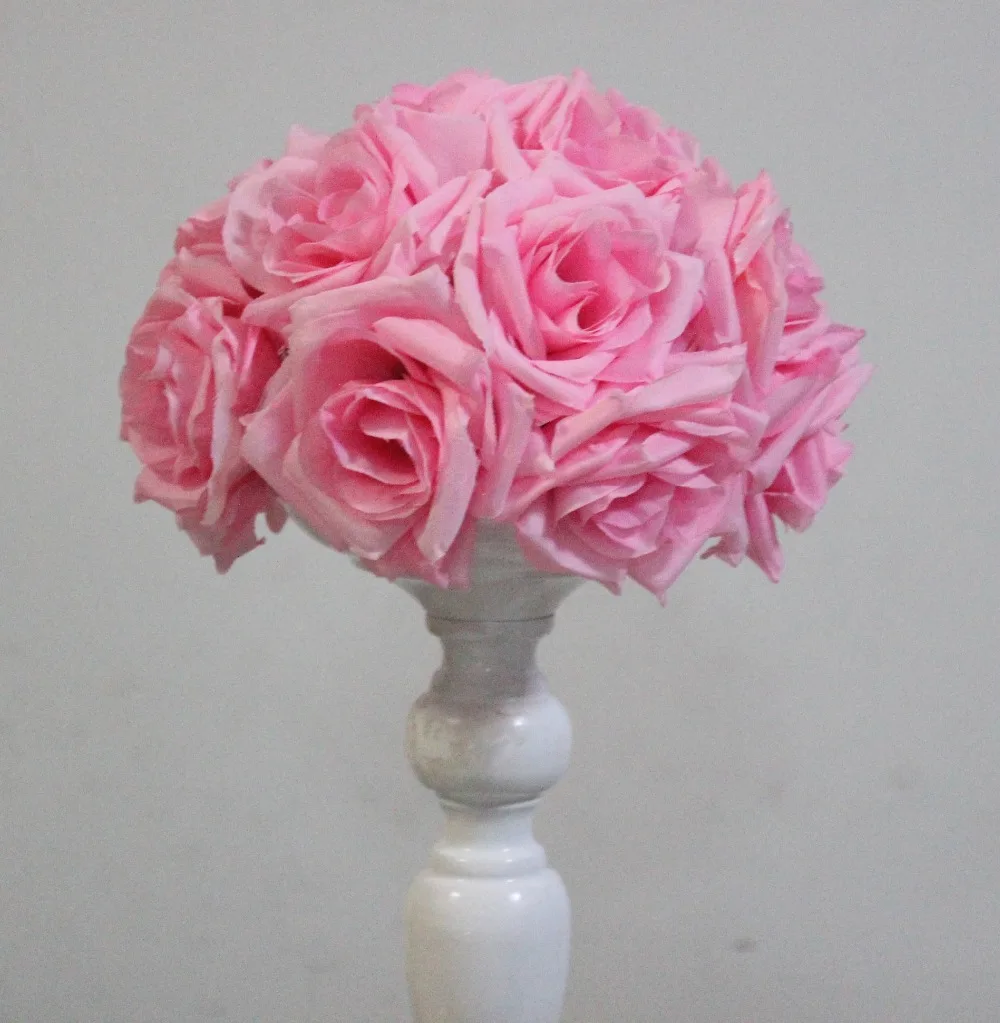 

SPR 15cm pink Elegant Artificial Silk Crimping Rose Flower Ball Hanging Kissing Balls For Wedding Room Party Decoration Supplies