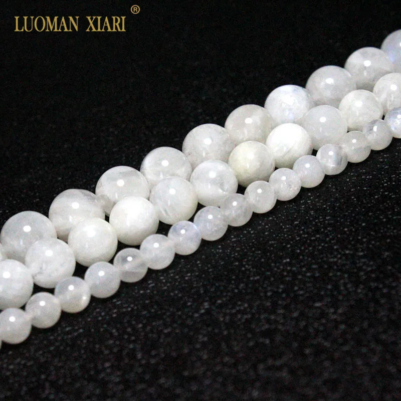 

Fine AAA 100% Natural White Moonstone Beads Gem Stone Beads For Jewelry Making DIY Bracelet Necklace 6/8/10 mm Strand 15''