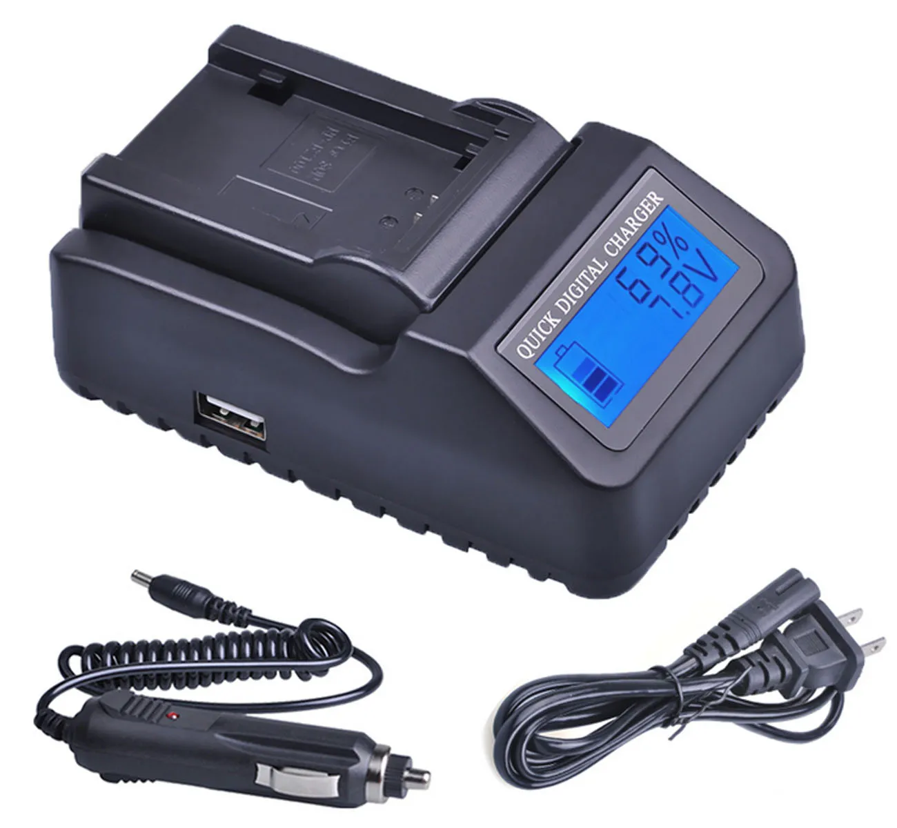 Battery Charger for Panasonic NV-DS11, NV-DS12, NV-DS15, NV-DS25, NV-DS27, NV-DS28, NV-DS29, NV-EX21, NV-EX21EG Camcorder